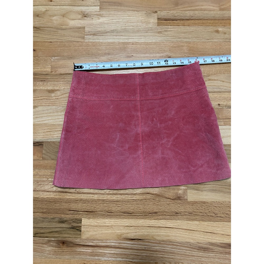 Wet Seal Suede Mini Skirt Womens 30 Waist Red Y2K Indie Sleaze Vintage Boho - Picture 6 of 7